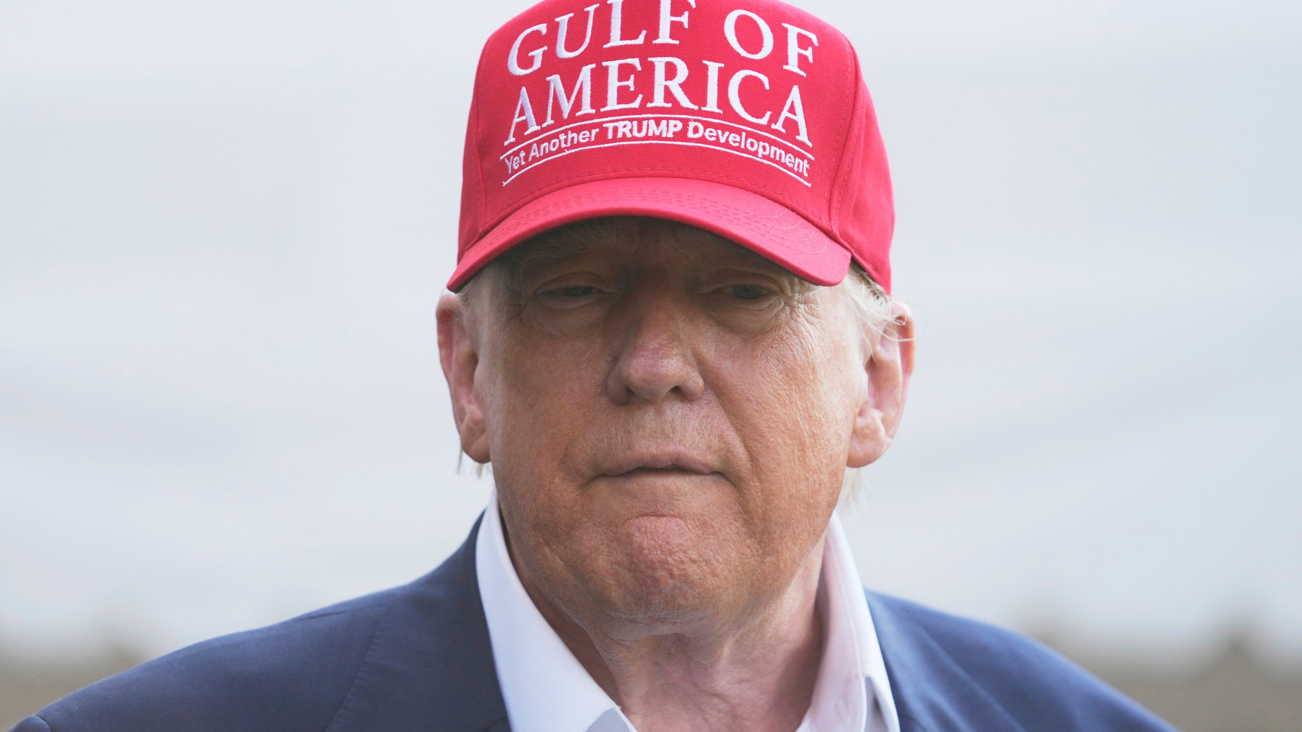 President Donald Trump speaks to the media before walking across the South Lawn of the White House to board Marine One en route to Joint Base Andrews, Md., and on to Florida, Tuesday, July 1, 2025, in Washington. (AP Photo/Mark Schiefelbein)