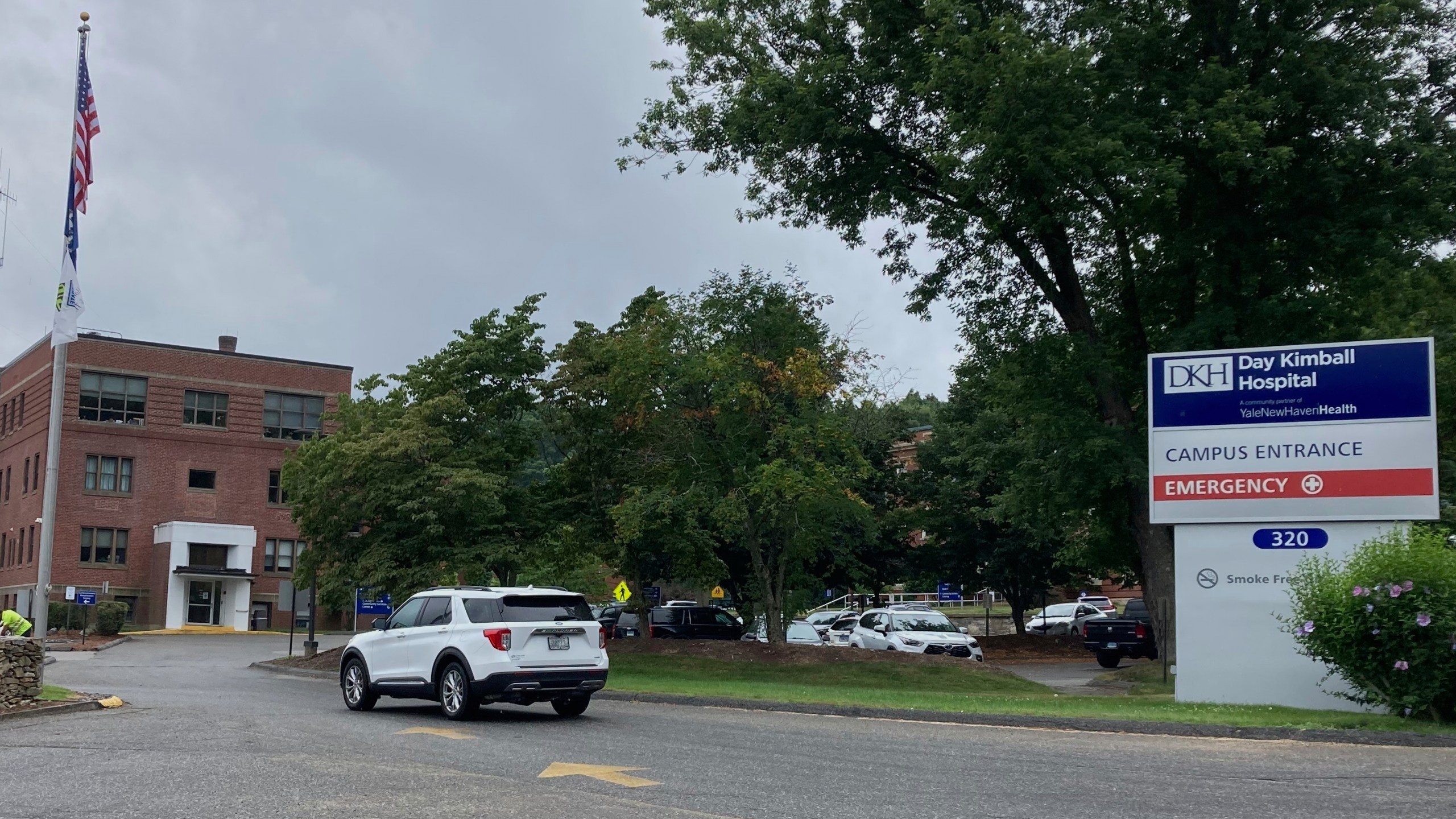 FILE - A car enters the drive at Day Kimball Hospital, July 18, 2022 in Putnam, Conn. (AP Photo/Susan Haigh, File)