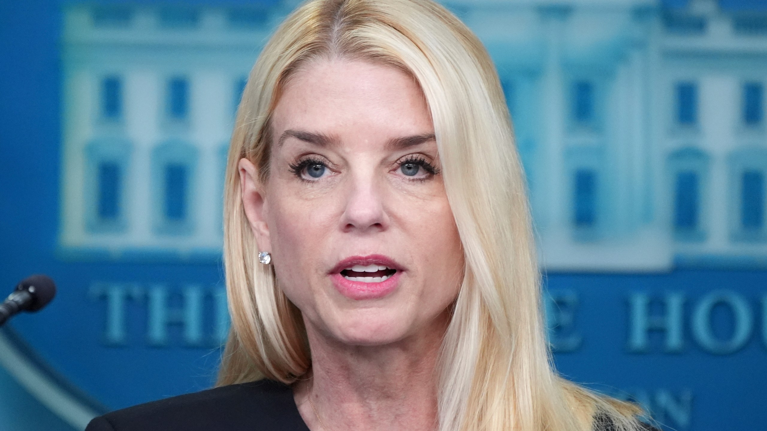 Attorney General Pam Bondi speaks to the media, Friday, June 27, 2025, in the briefing room of the White House in Washington. (AP Photo/Jacquelyn Martin)