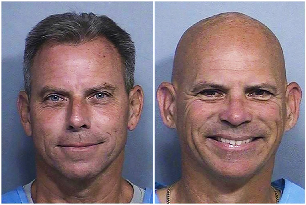FILE - This combination of two booking photos provided by the California Department of Corrections shows Erik Menendez, left, and Lyle Menendez. (California Department of Corrections via AP, File)