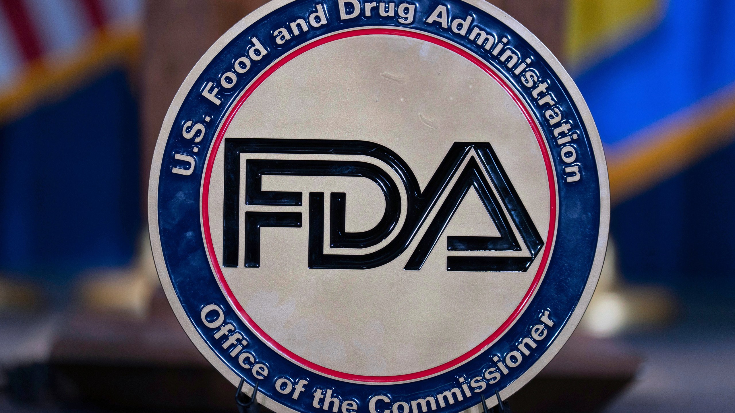 FILE - The Food and Drug Administration seal is seen at the Hubert Humphrey Building Auditorium in Washington, Tuesday, April 22, 2025. (AP Photo/Jose Luis Magana, File)