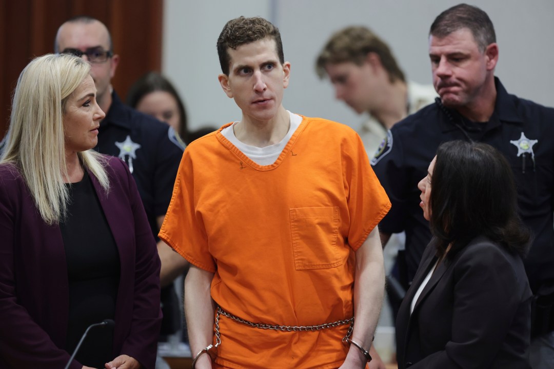 Bryan Kohberger is is seen in the Ada County Courthouse after his sentencing hearing, Wednesday, July 23, 2025, in Boise, Idaho, for brutally stabbing four University of Idaho students to death nearly three years ago. (AP Photo/Kyle Green, Pool)