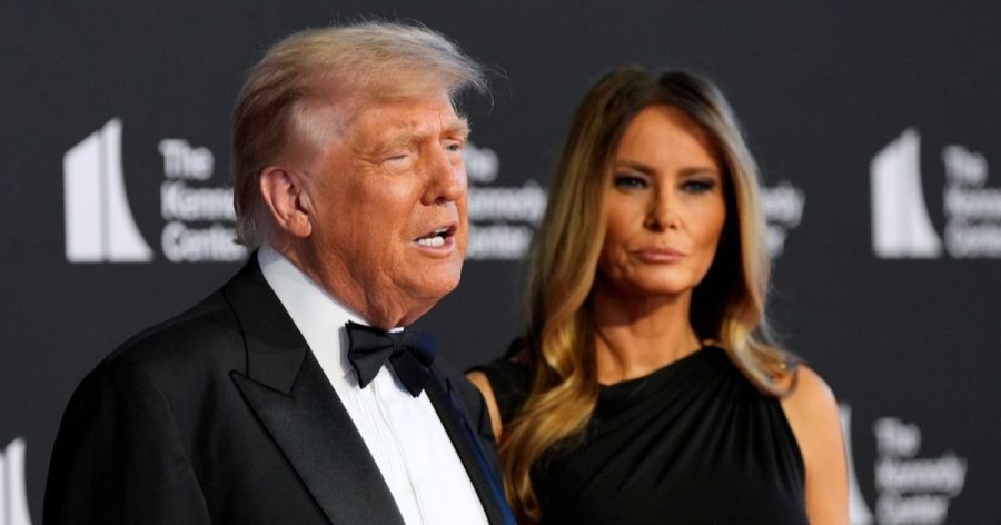 Trump and Melania arrive at an event