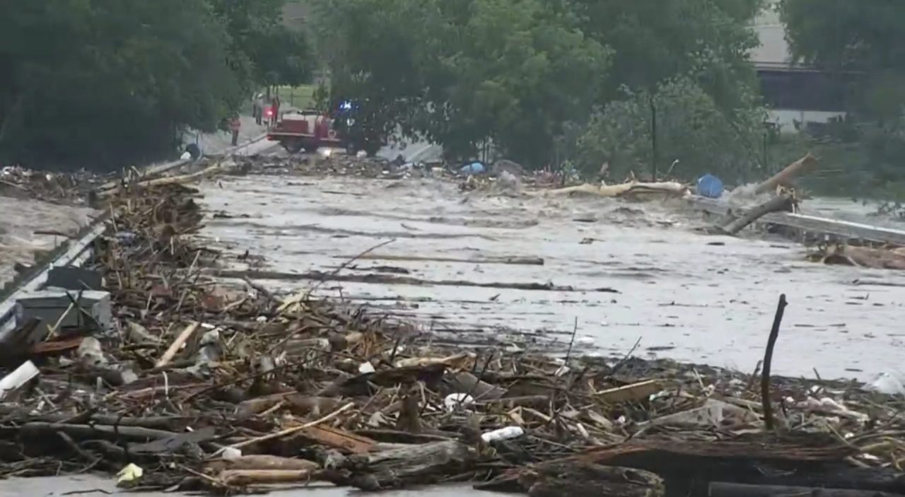 Image of the overflowing Guadalupe River in Texas