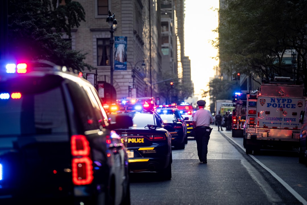 NYPD cars parked in Manhattan