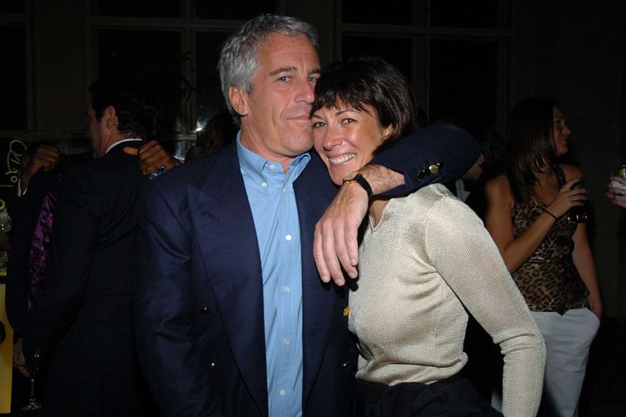 Jeffrey Epstein embracing Ghislaine Maxwell