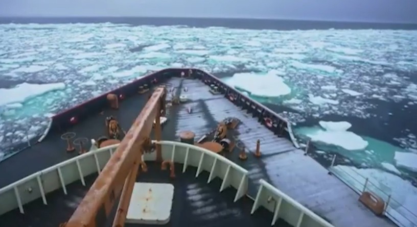View from deck of an icebreaker