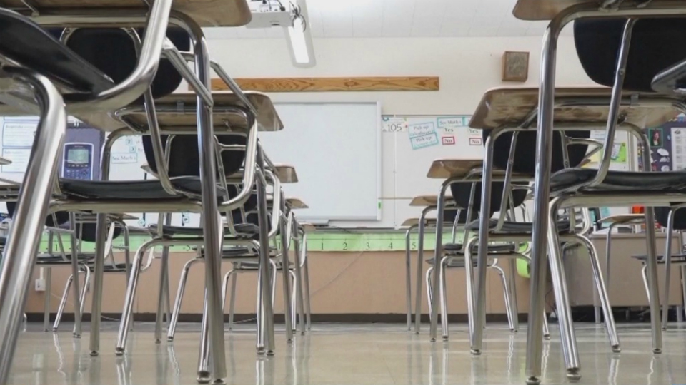 Empty school desks
