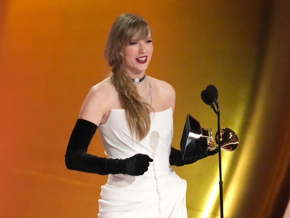 FILE - Taylor Swift accepts the award for best pop vocal album for "Midnights" during the 66th annual Grammy Awards on Feb. 4, 2024, in Los Angeles. (AP Photo/Chris Pizzello, File)