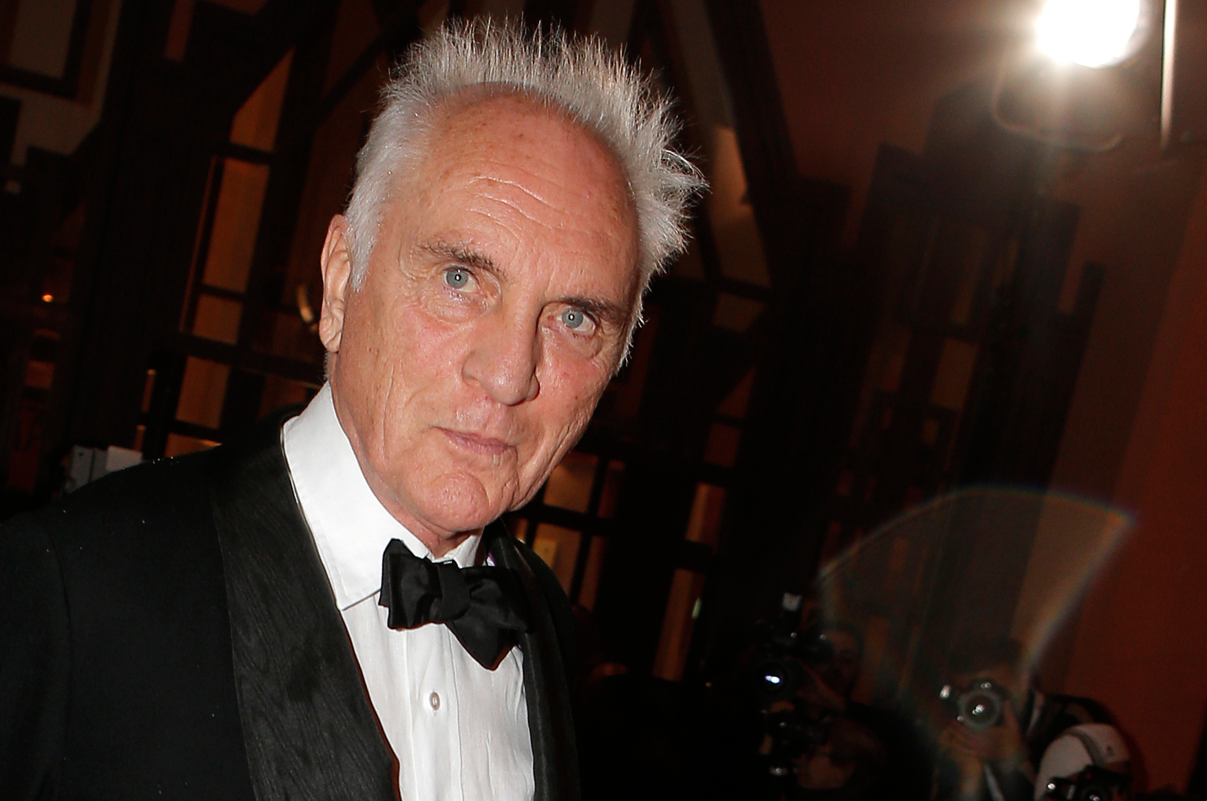 FILE - British actor Terence Stamp arrives at the Marrakech International Film Festival in Marrakech, Nov. 30, 2012 at the Marrakech Congress Palace. (AP Photo/Lionel Cironneau, file)