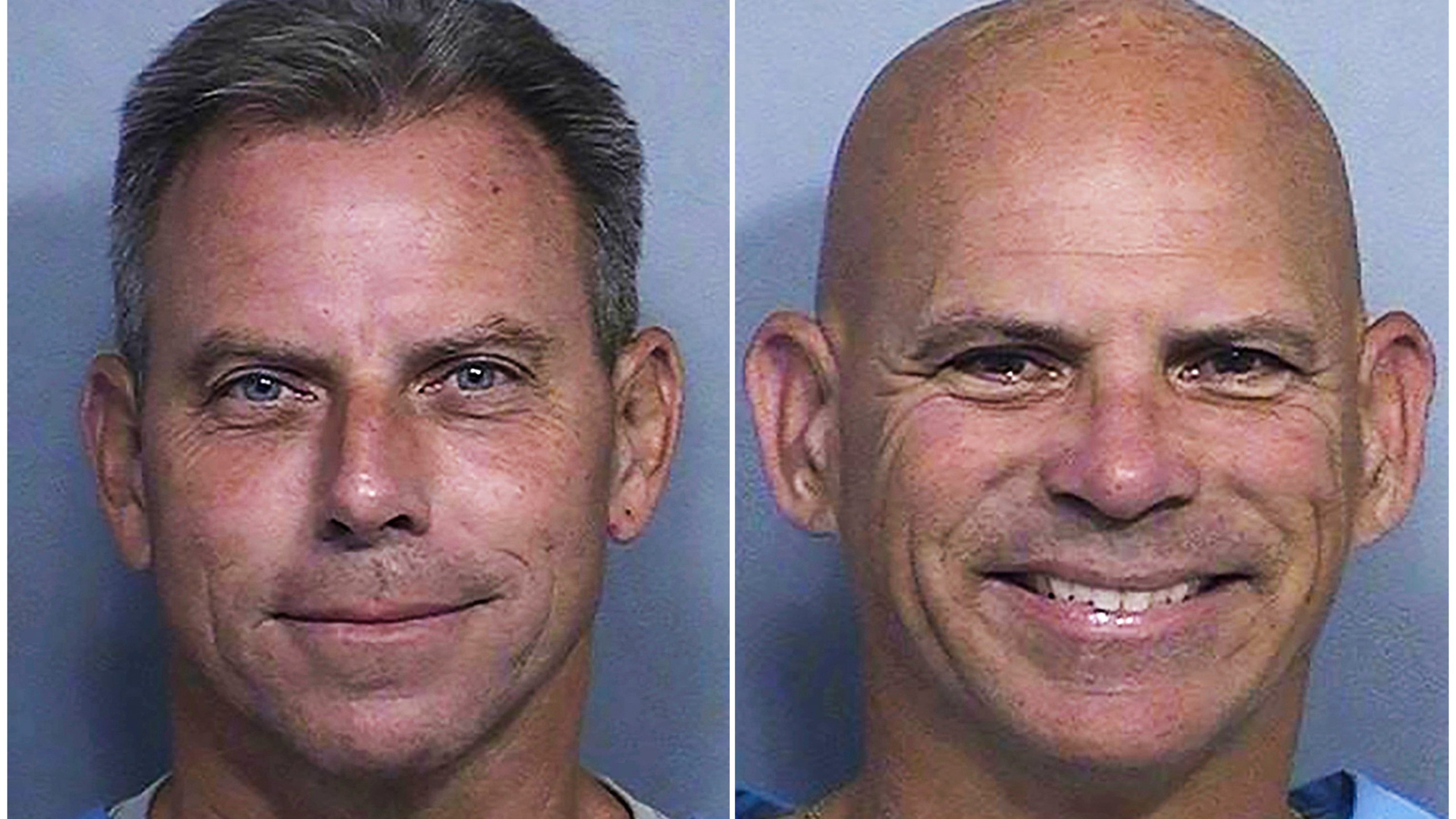 FILE - This combination of two booking photos provided by the California Department of Corrections shows Erik Menendez, left, and Lyle Menendez. (California Department of Corrections via AP, File)