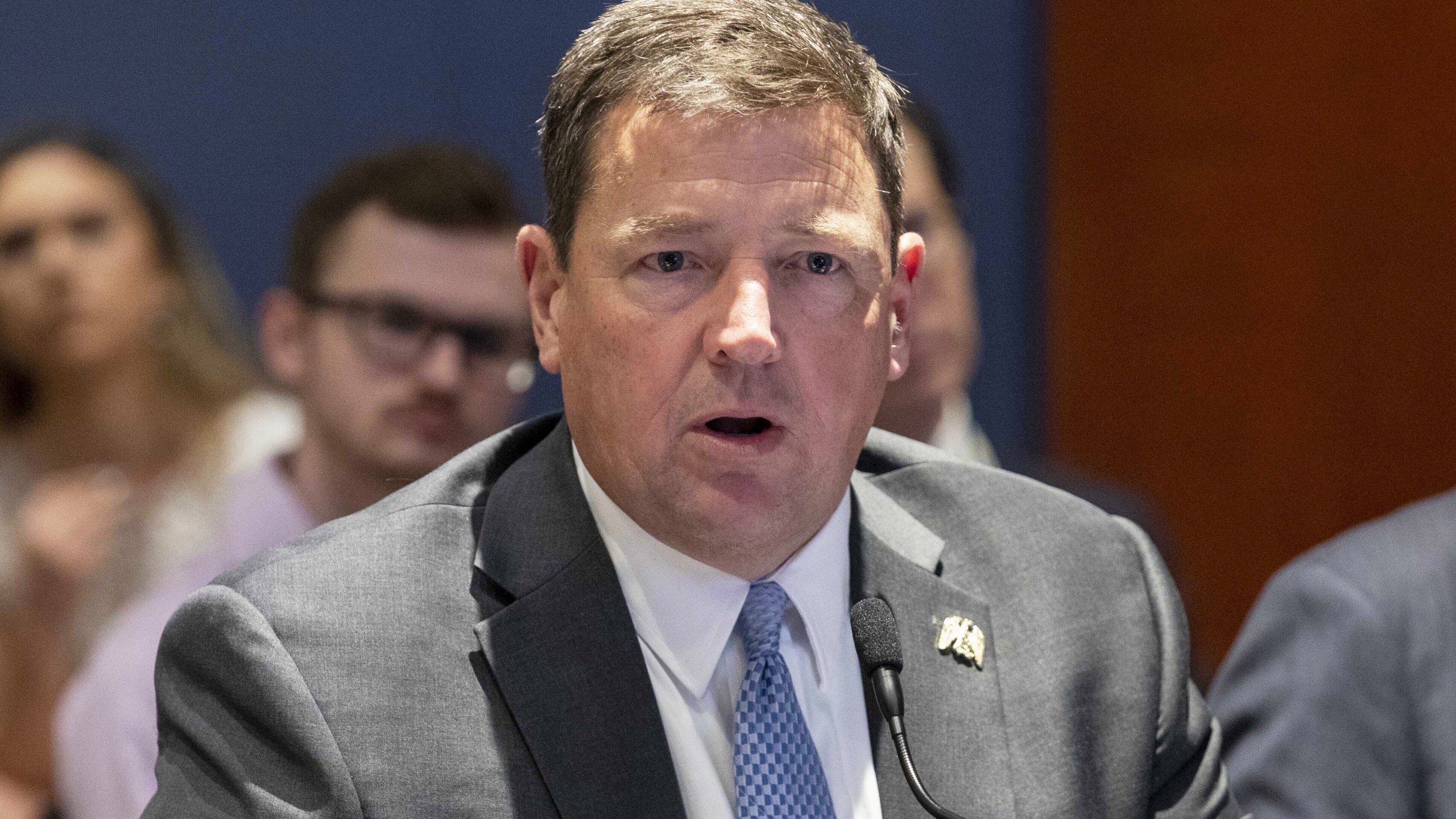 FILE - Ed Martin speaks at the Capitol in Washington, June 13, 2023. (AP Photo/Amanda Andrade-Rhoades, File)