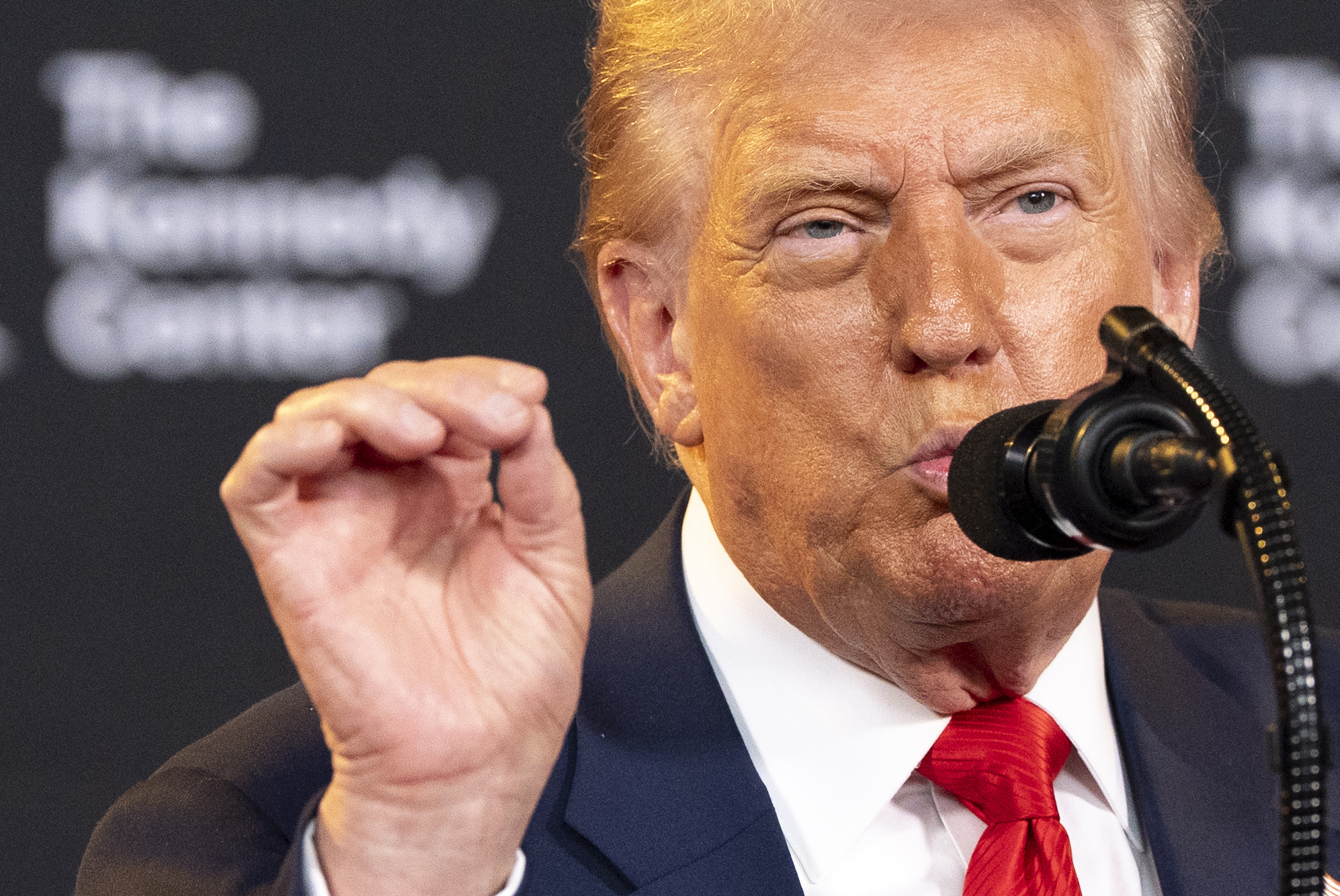 FILE - President Donald Trump speaks at the Kennedy Center, Wednesday, Aug. 13, 2025, in Washington. (AP Photo/Alex Brandon, File)