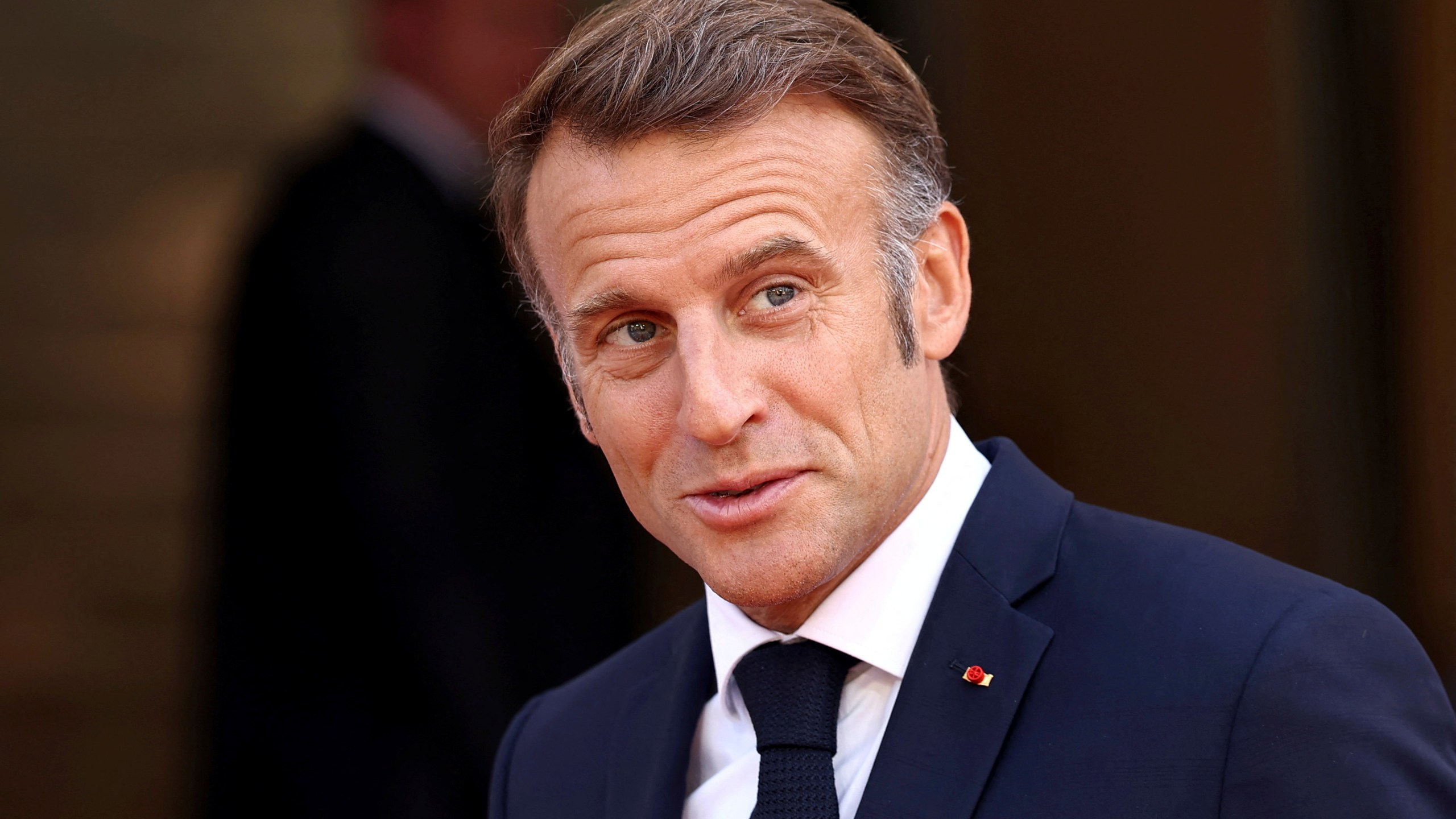 French President Emmanuel Macron arrives to attend a Franco-German cabinet meeting in Toulon, southern France, Friday Aug. 29, 2025. (Manon Cruz/Pool via AP)
