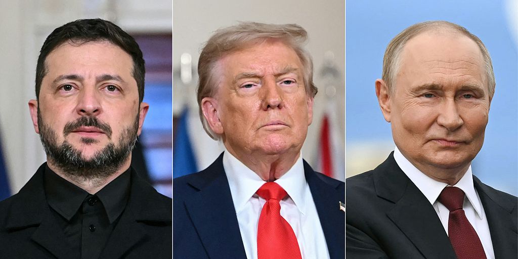 combination of photos of Zelenskyy, Trump and Putin