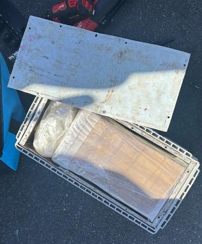 Cocaine and methamphetamine hidden inside a car battery.