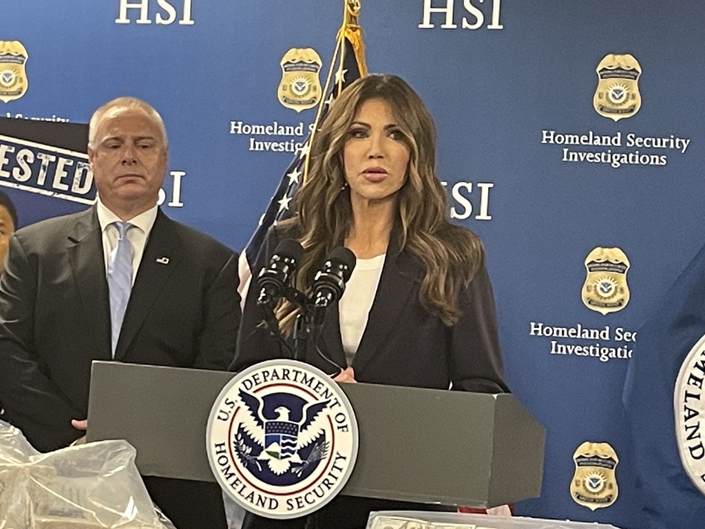 Homeland Security Secretary Kristi Noem spoke about immigration enforcement in Illinois. (Jeff Arnold/NewsNation)
