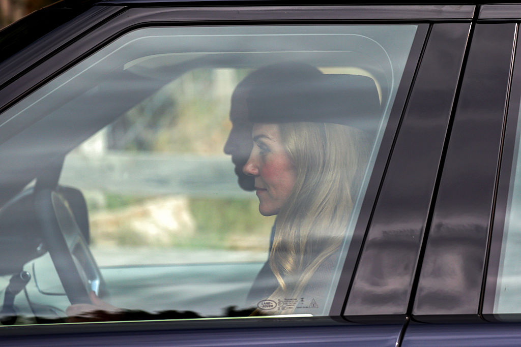 Kate Middleton in car with Prince William