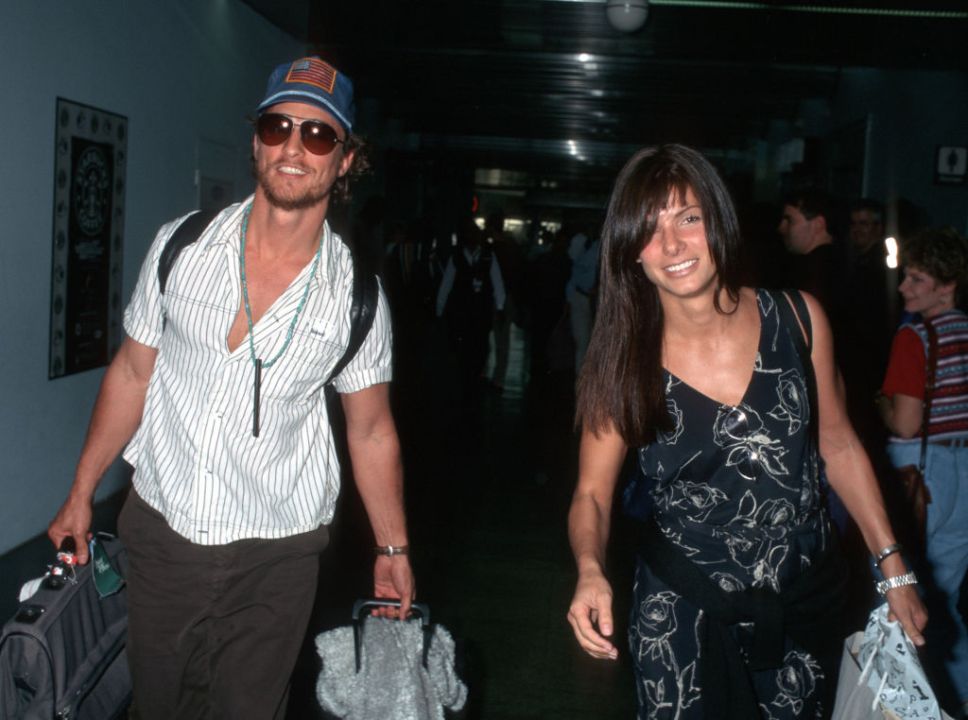 Matthew McConaughey and Sandra Bullock photographed at the airport