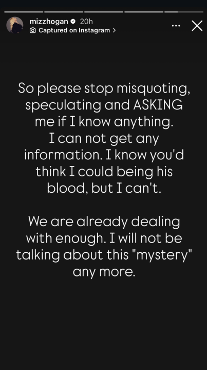 A statement posted by Brooke Hogan on Instagram.