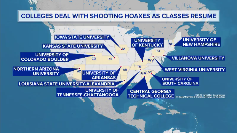 Active shooter hoaxes mar return to US college campuses