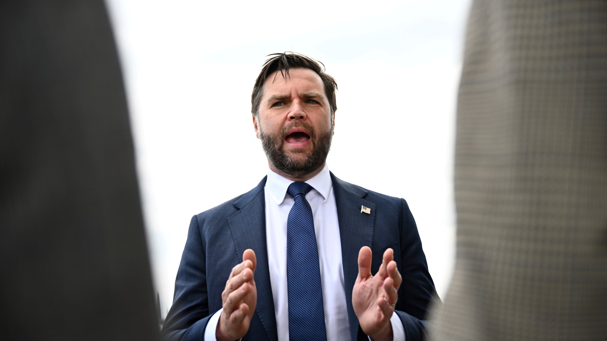 Vice President JD Vance speaks to reporters