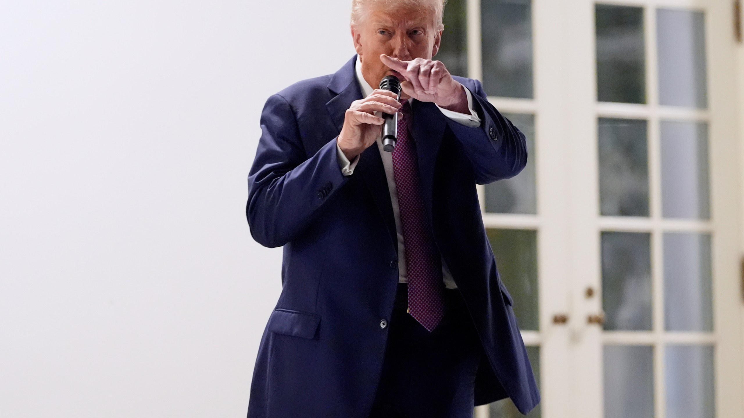 President Donald Trump speaks at a dinner in the Rose Garden of the White House, Friday, Sept. 5, 2025, in Washington. (AP Photo/Alex Brandon)