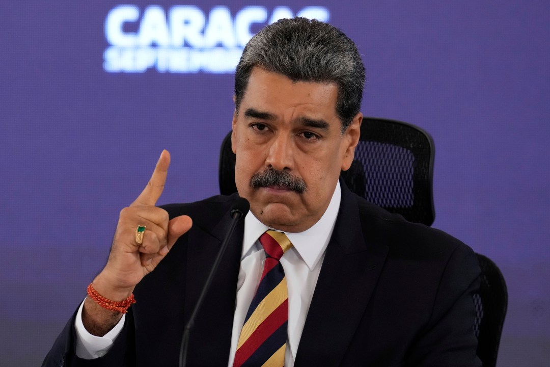 Venezuela President Nicolas Maduro speaks during a press conference