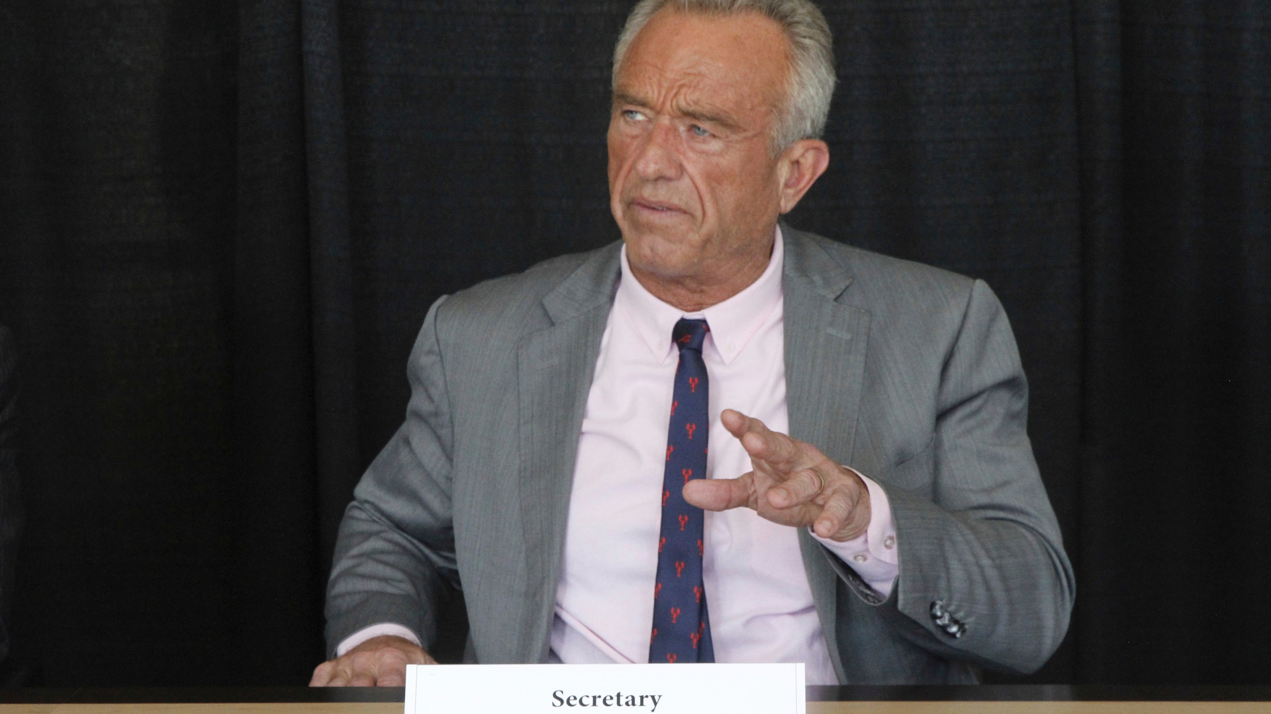 FILE - U.S. Health Secretary Robert F. Kennedy Jr. attends a news conference, Tuesday, Aug. 5, 2025, in Anchorage, Alaska. (AP Photo/Mark Thiessen, File)