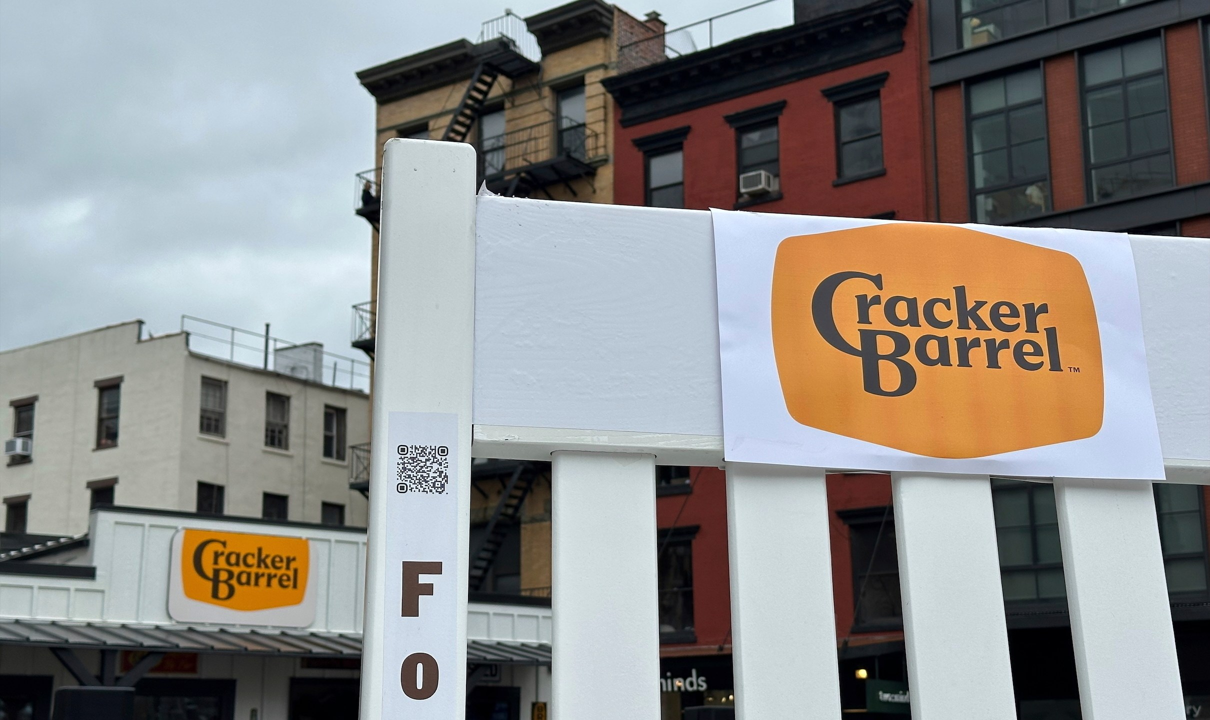 The new Cracker Barrel logo is displayed on Thursday, Aug. 21, 2025, in New York. (AP Photo/Wyatte Grantham-Philips)
