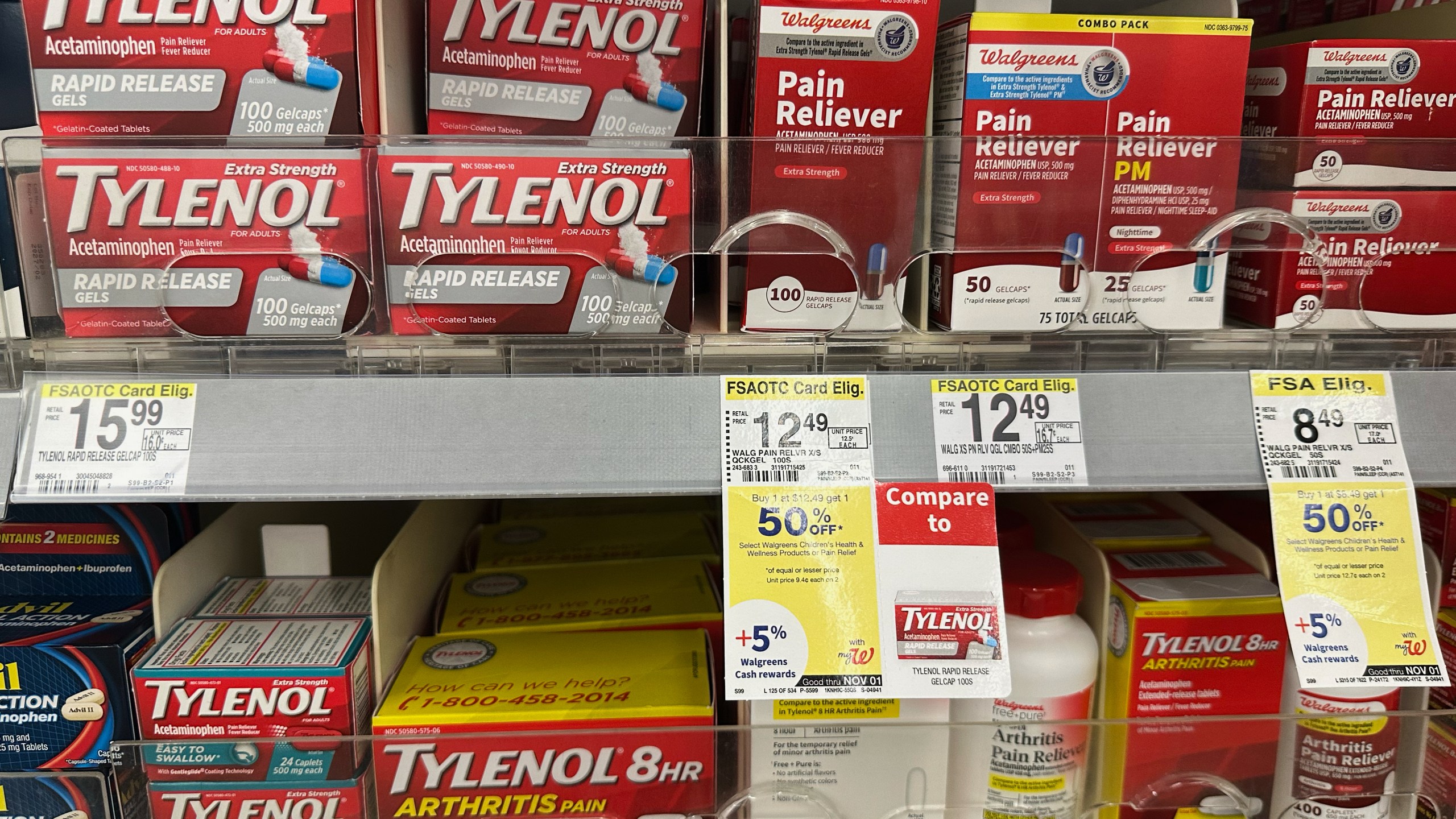 Tylenol drugs are on display at a drugstore chain in Buffalo Grove, Ill., Tuesday, Sept. 23, 2025. (AP Photo/Nam Y. Huh)
