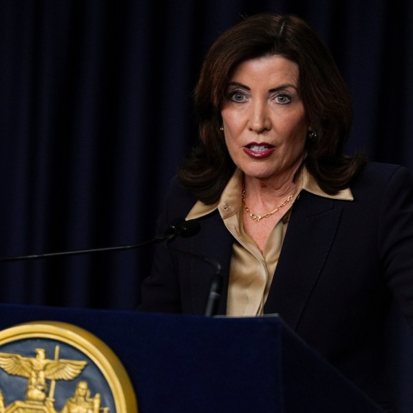 New York Gov. Kathy Hochul speaks at a news conference on Thursday, Feb. 20, 2025, in New York.