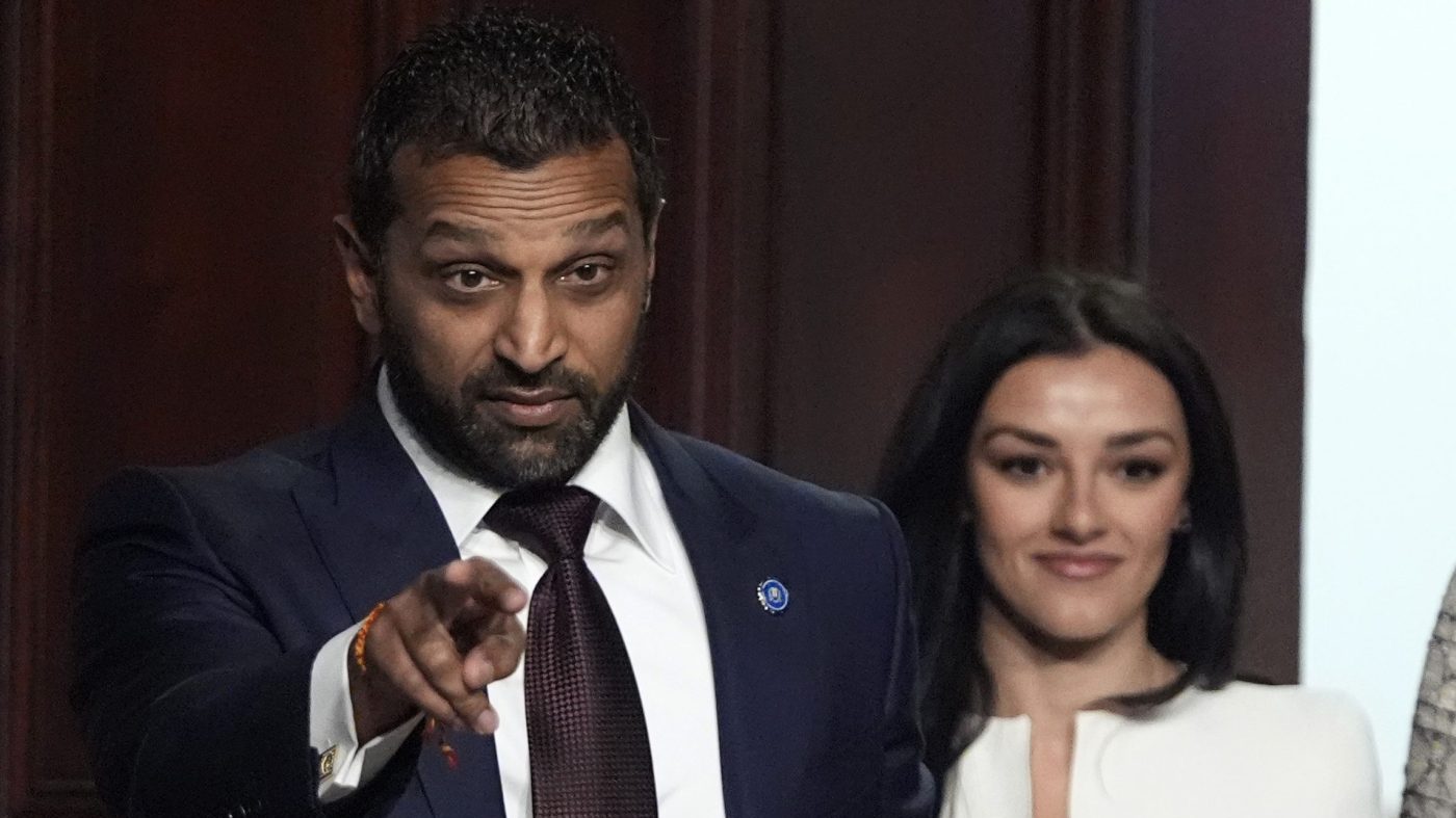 Kash Patel and Alexis Wilkins,