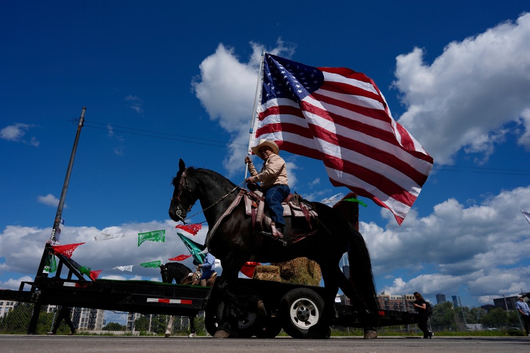 Horseback rider in Mexican Independence Day parade
