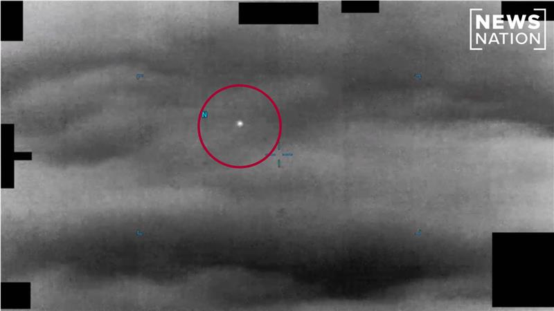 An unidentified anomalous phenomenon, or UAP, spotted by the military over Europe in 2022