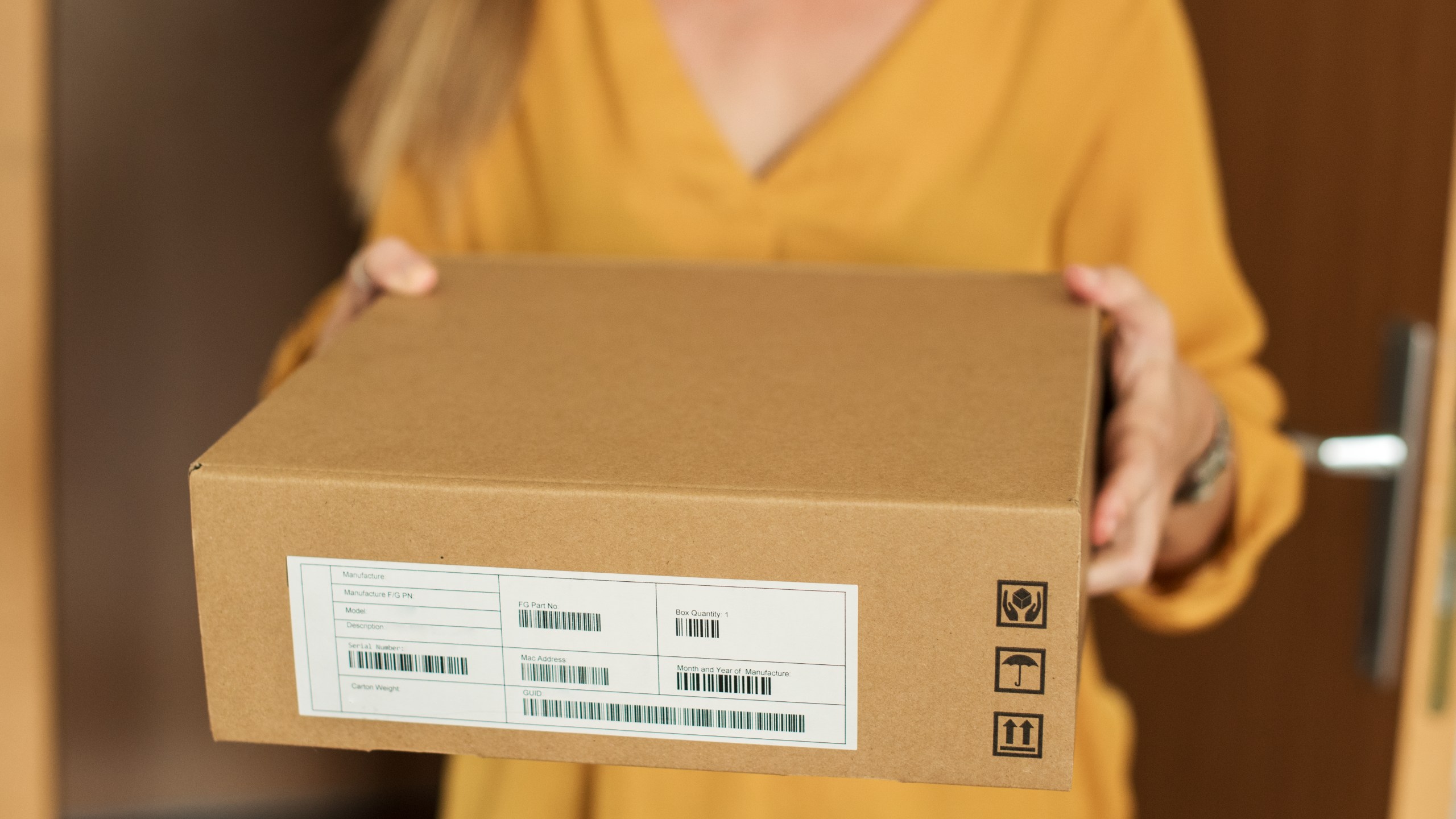 Woman receiving a package