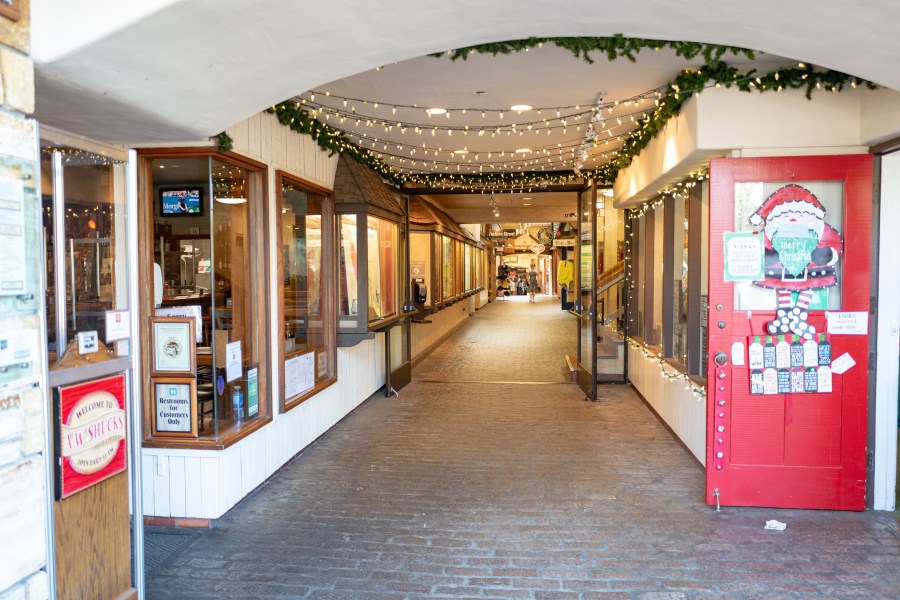 Kris Kringle Christmas store and shopping arcade in Carmel, California, September 5, 2021