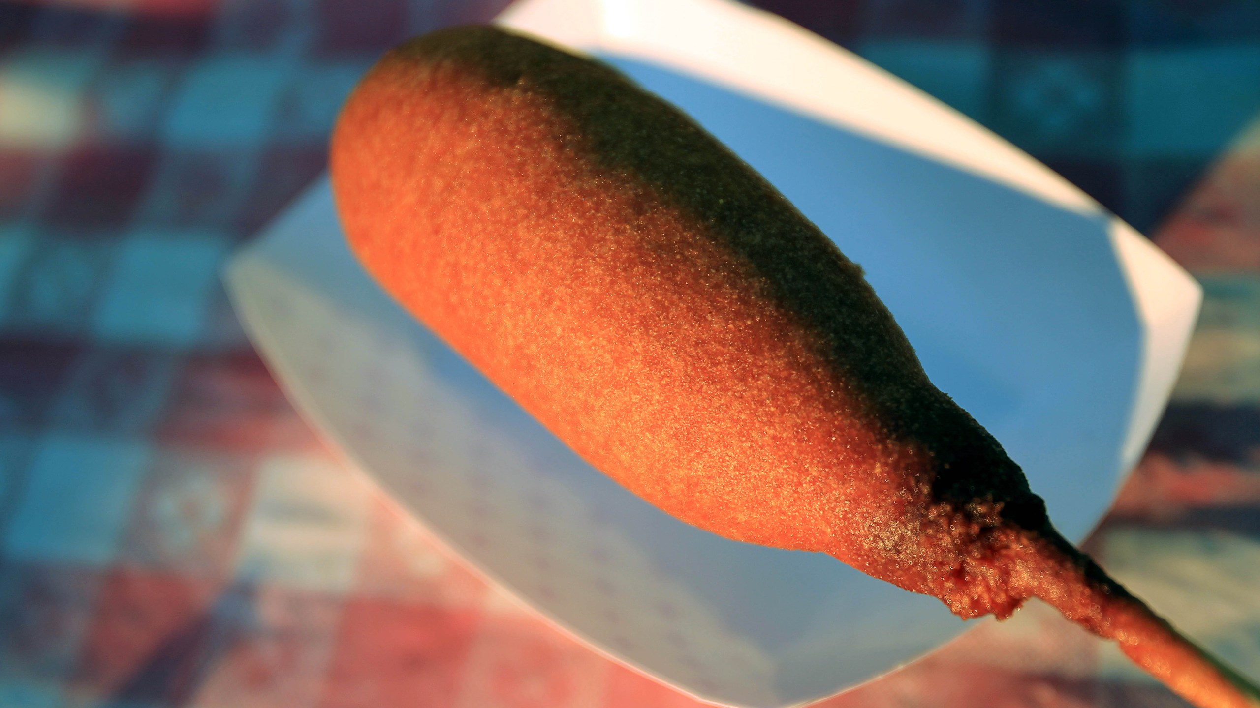 New food stand named "Get Pickled" sells fried pickle corn dogs in the Midway of the Houston Livestock Show and Rodeo on Feb. 27, 2014, in Houston.