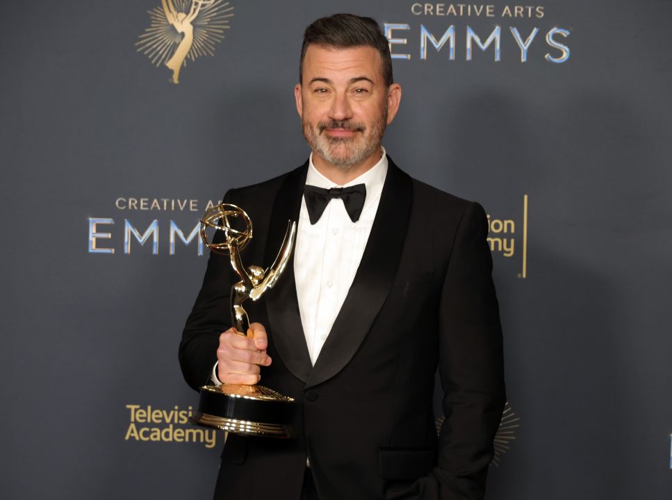Jimmy Kimmel, winner of the Outstanding Host for a Game Show Award for "Who Wants to Be a Millionaire", attends the 2025 Creative Arts Emmy Awards
