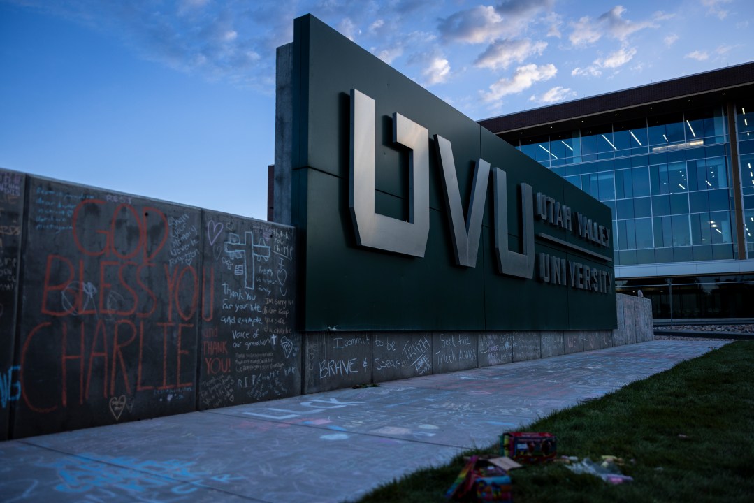 sign for Utah Valley University