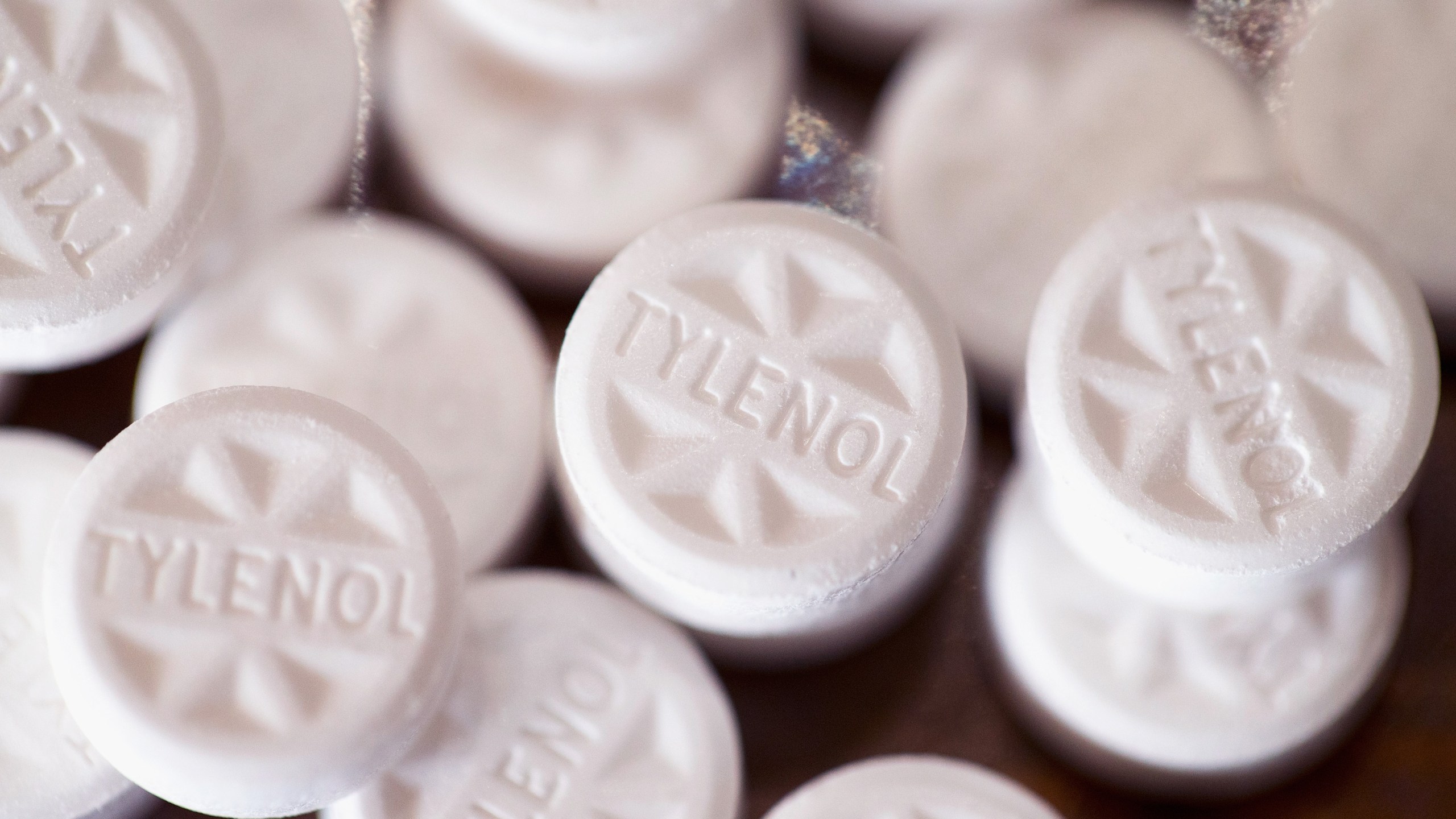 close up of Tylenol pills