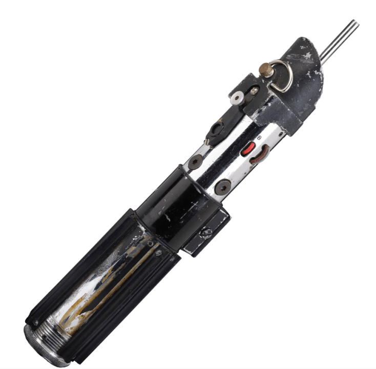 Darth Vader's on-screen lightsaber used in "The Empire Strikes Back" and "Return of the Jedi" (via Propstore)