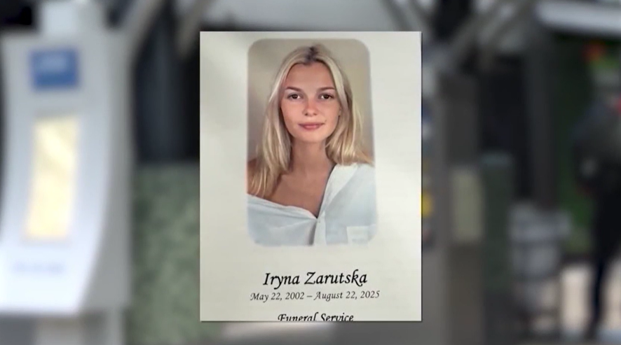A memorial image of Iryna Zarutska, a 23-year-old Ukrainian refugee stabbed to death. (Credit WJZY)