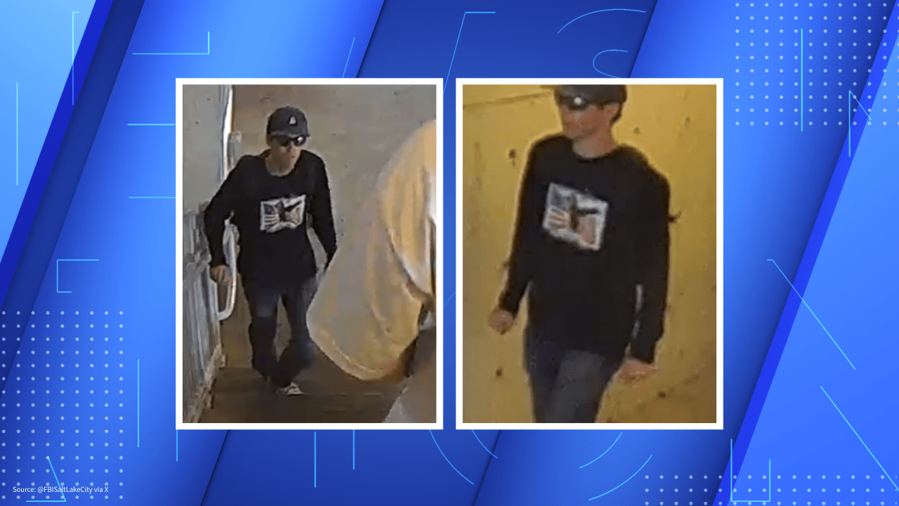 Composite photos of a person of interest in shooting death of Charlie Kirk.