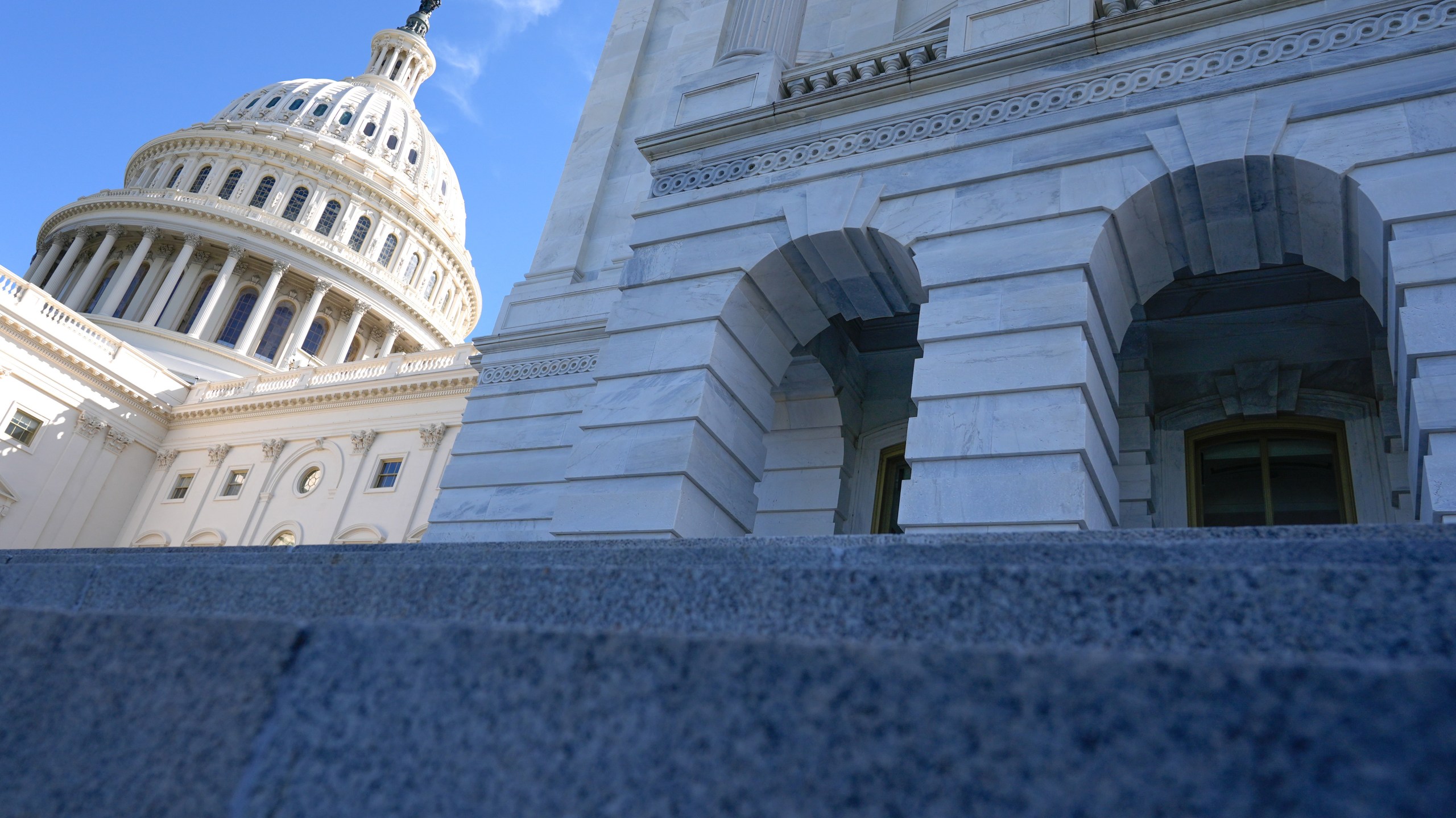 The U.S. Capitol is photographed, Wednesday, Oct. 1, 2025, on Capitol Hill in Washington. (AP Photo/Mariam Zuhaib)