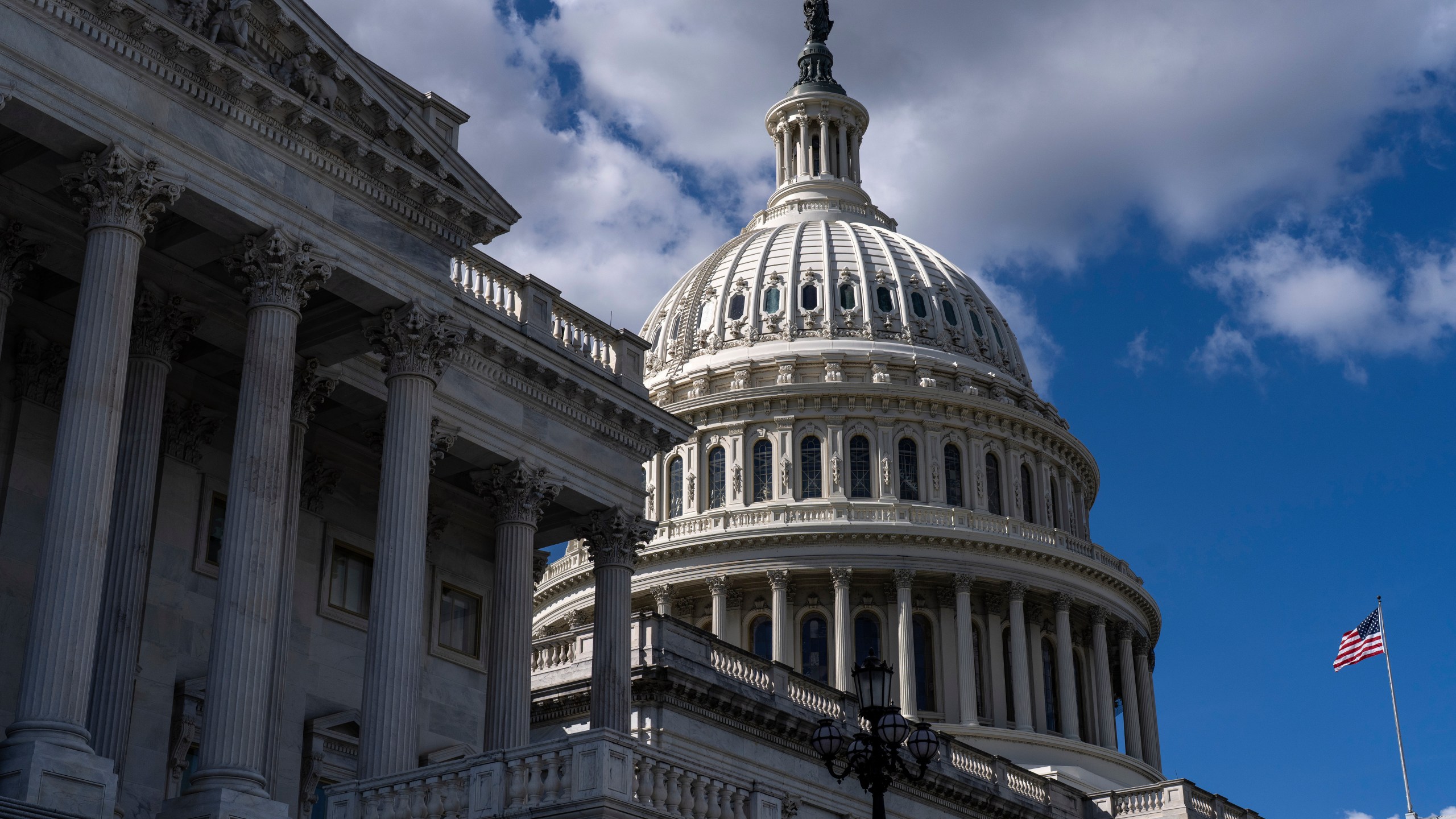 The U.S. Capitol is seen on the second day of the government shutdown, in Washington, Thursday, Oct. 2, 2025. (AP Photo/J. Scott Applewhite)