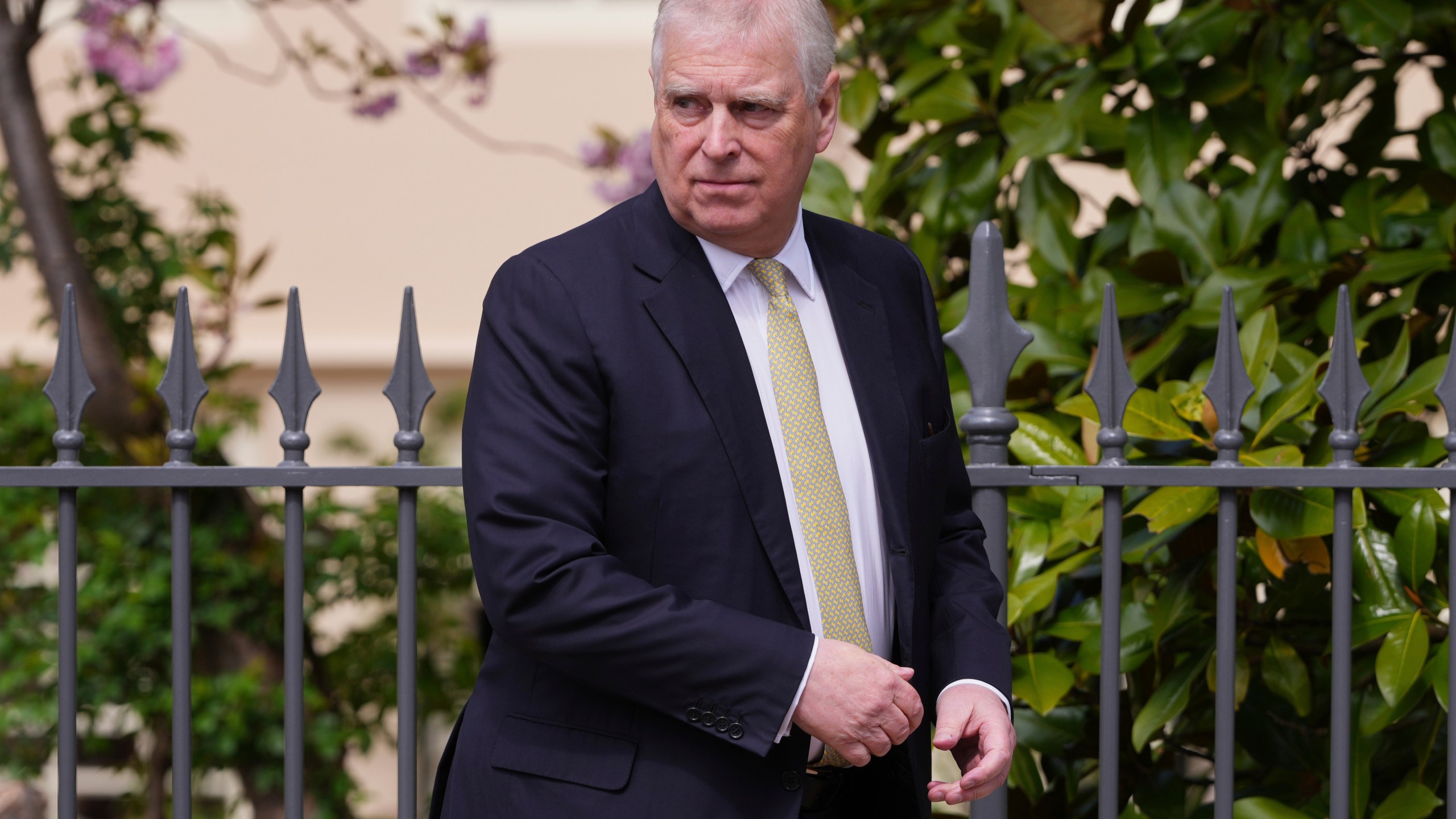 Prince Andrew leaves a Chapel
