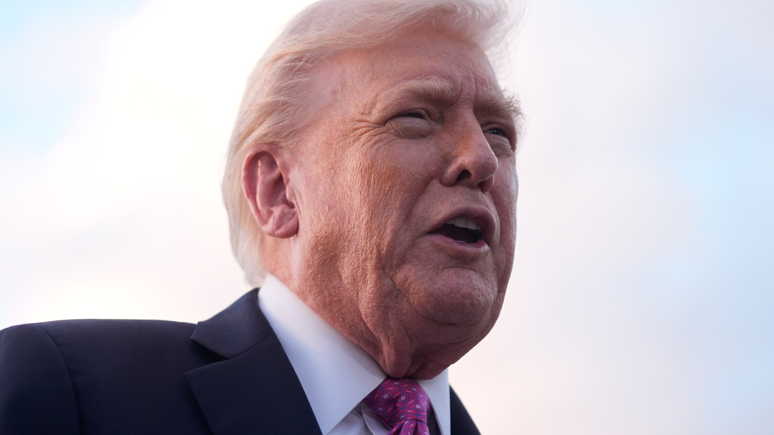 President Donald Trump speaks to reporters after arriving on Air Force One, Friday, Oct. 17, 2025, at Palm Beach International Airport in West Palm Beach, Fla. (AP Photo/Mark Schiefelbein)