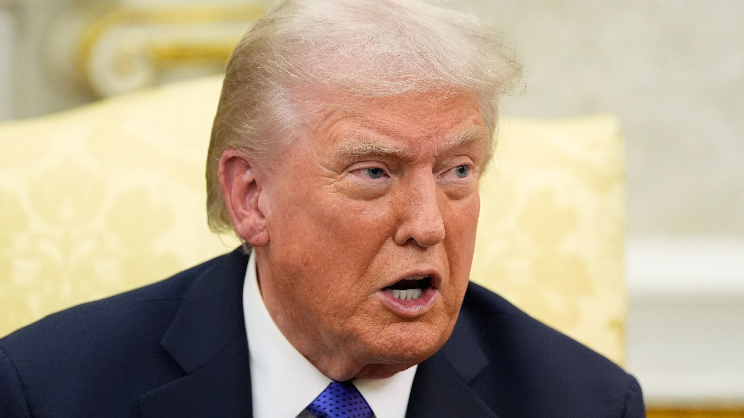 President Donald Trump meets with NATO Secretary General Mark Rutte in the Oval Office of the White House, Wednesday, Oct. 22, 2025, in Washington. (AP Photo/Alex Brandon)