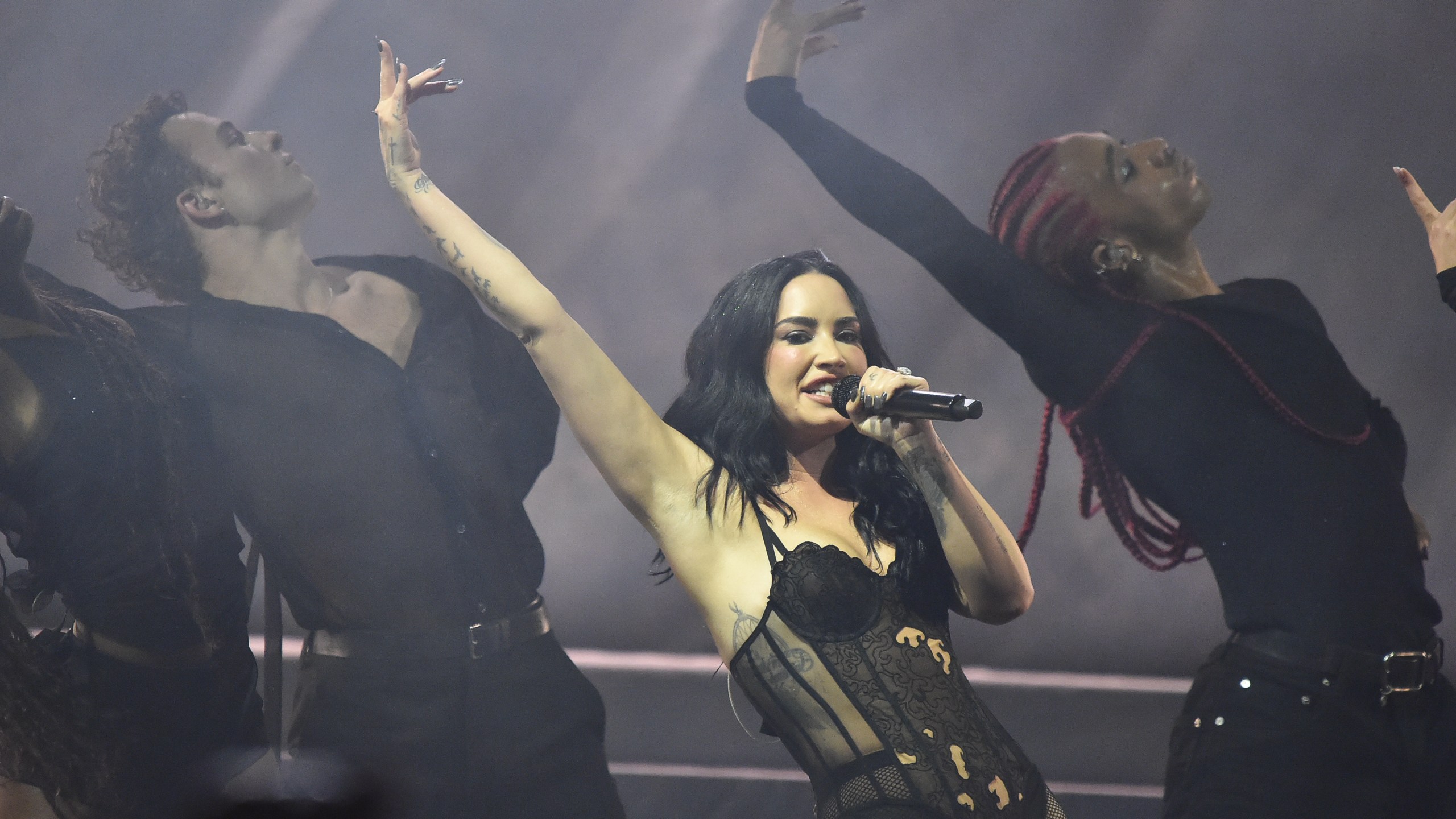 Demi Lovato performs at "One Night Only" on Sunday, Oct. 26, 2025, at Hollywood Palladium in Los Angeles. (Photo by Richard Shotwell/Invision/AP)
